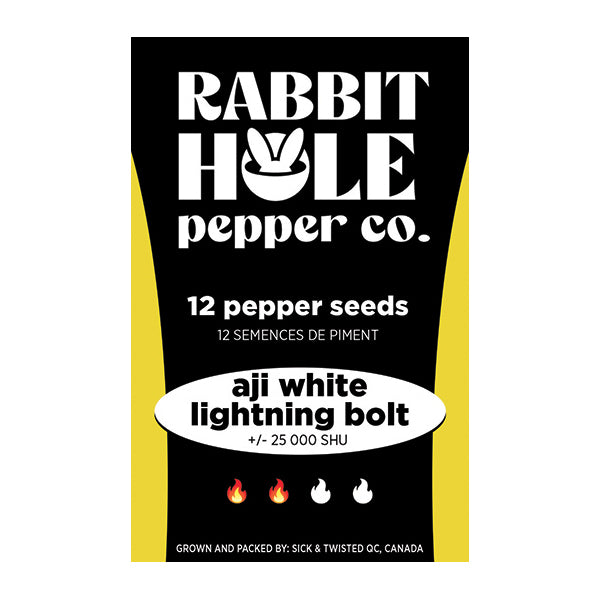 Aji White Lightning Bolt Hot Pepper Seeds - Rabbit Hole Pepper Co.